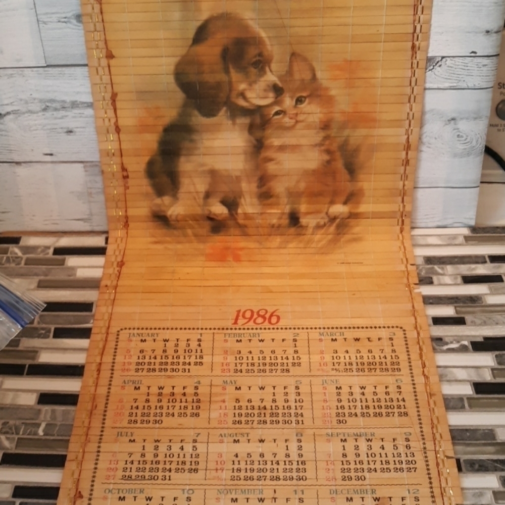 Vintage 1986 bamboo wall hanging decorations
